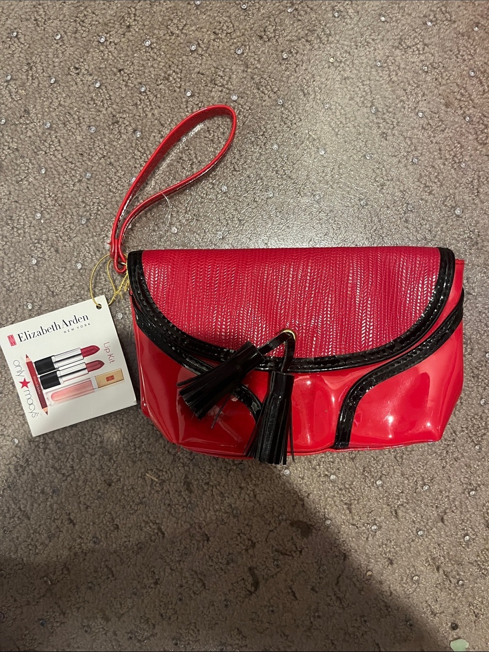 Elizabeth Arden Red and Black Wristlet Clutch NWT
